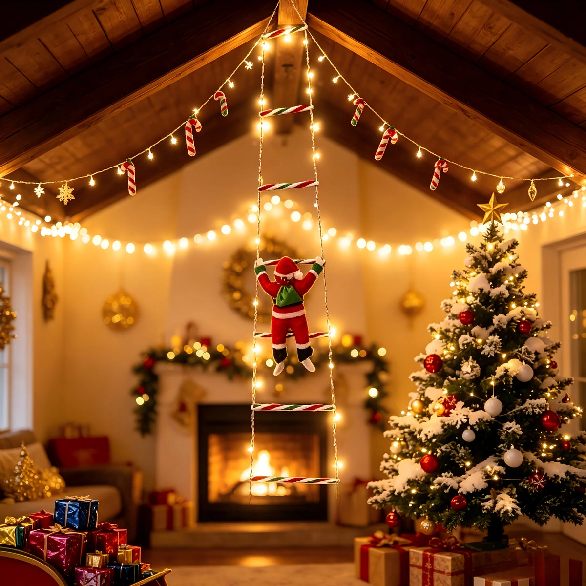 Christmas Lights Climbing Santa USB Powered 8 Modes