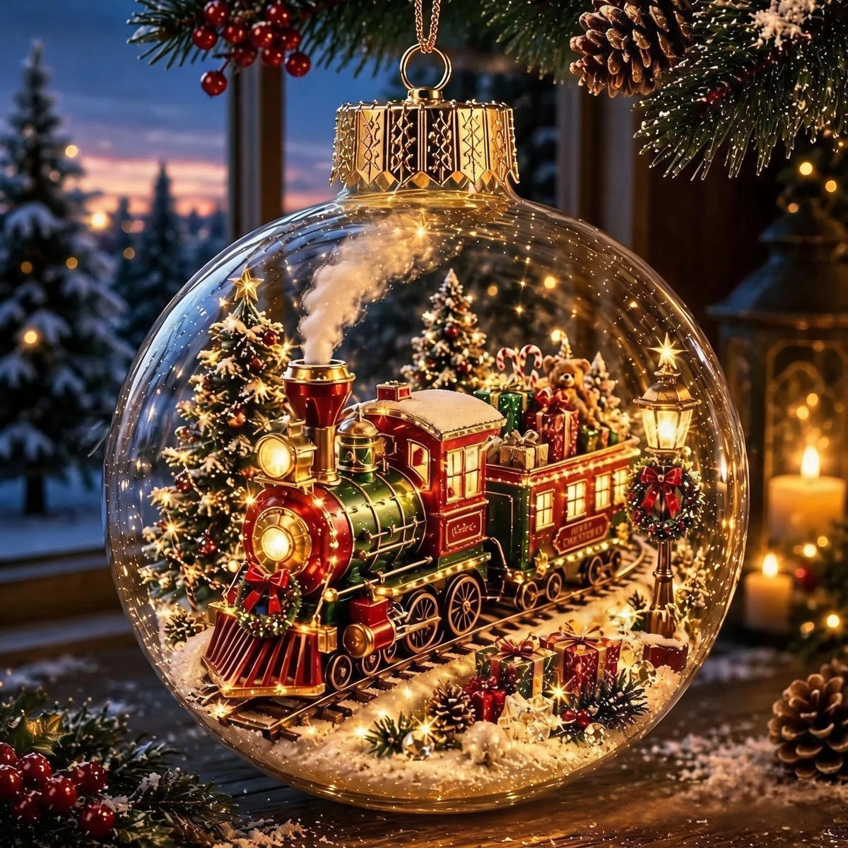 Christmas Ornament Light-Up Multicoloured Festive Design
