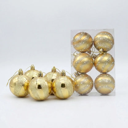 Christmas Ornament Set Snowflake Design Shatterproof Set of 6
