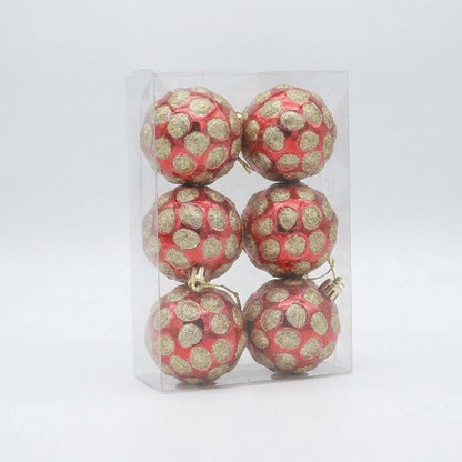 Christmas Ornament Set Snowflake Design Shatterproof Set of 6