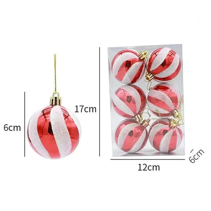 Christmas Ornament Set Snowflake Design Shatterproof Set of 6