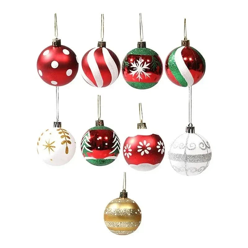Christmas Ornament Set Snowflake Design Shatterproof Set of 6