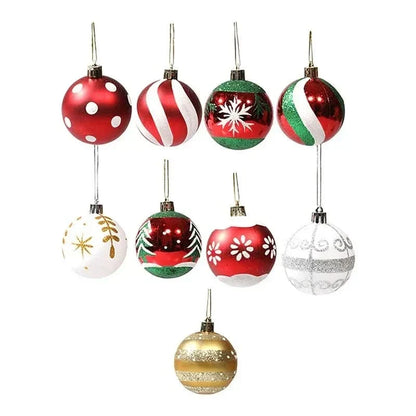 Christmas Ornament Set Snowflake Design Shatterproof Set of 6