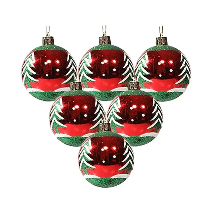 Christmas Ornament Set Snowflake Design Shatterproof Set of 6