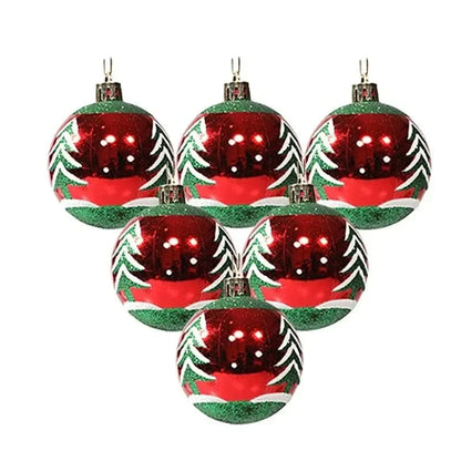 Christmas Ornament Set Snowflake Design Shatterproof Set of 6