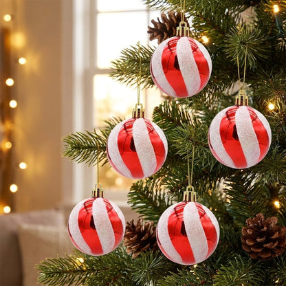 Christmas Ornament Set Snowflake Design Shatterproof Set of 6