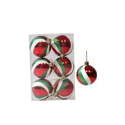 Christmas Ornament Set Snowflake Design Shatterproof Set of 6