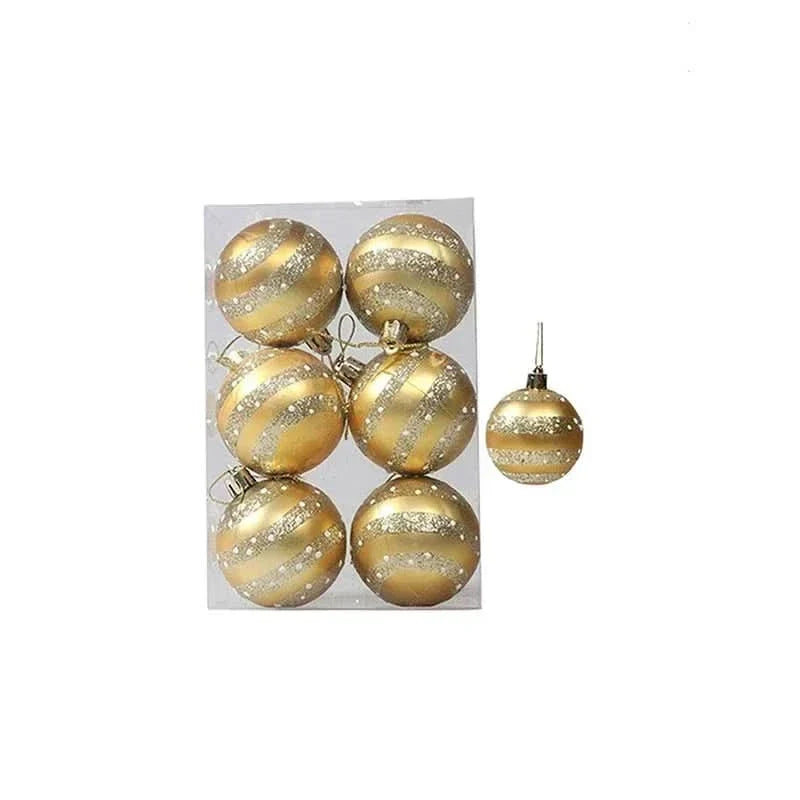 Christmas Ornament Set Snowflake Design Shatterproof Set of 6