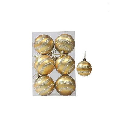 Christmas Ornament Set Snowflake Design Shatterproof Set of 6