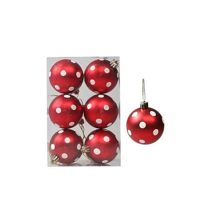 Christmas Ornament Set Snowflake Design Shatterproof Set of 6