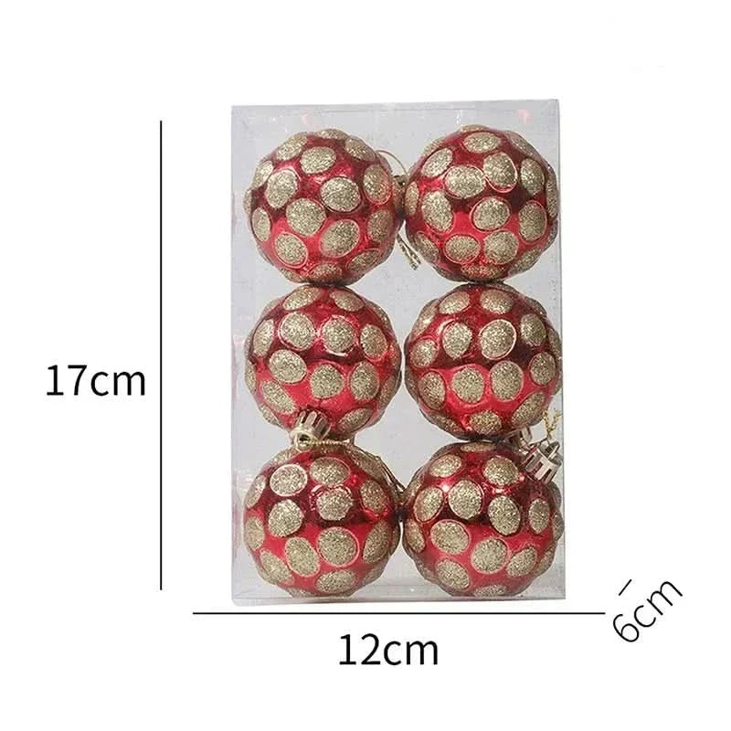 Christmas Ornament Set Snowflake Design Shatterproof Set of 6