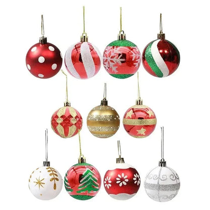 Christmas Ornament Set Snowflake Design Shatterproof Set of 6