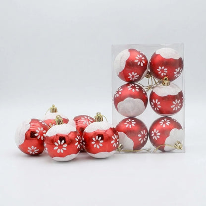Christmas Ornament Set Snowflake Design Shatterproof Set of 6