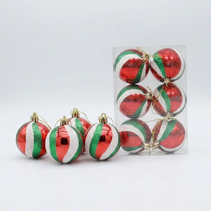 Christmas Ornament Set Snowflake Design Shatterproof Set of 6