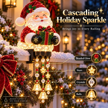 Christmas Porch Railing Lights Warm Glow Hanging Ornaments