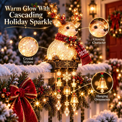 Christmas Porch Railing Lights Warm Glow Hanging Ornaments
