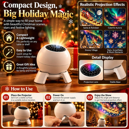 Christmas Projection Light Compact Tabletop Indoor Decor