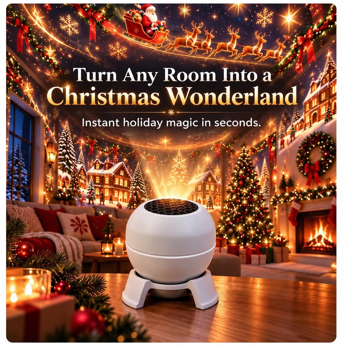 Christmas Projector Night Light USB-Powered Festive Projection