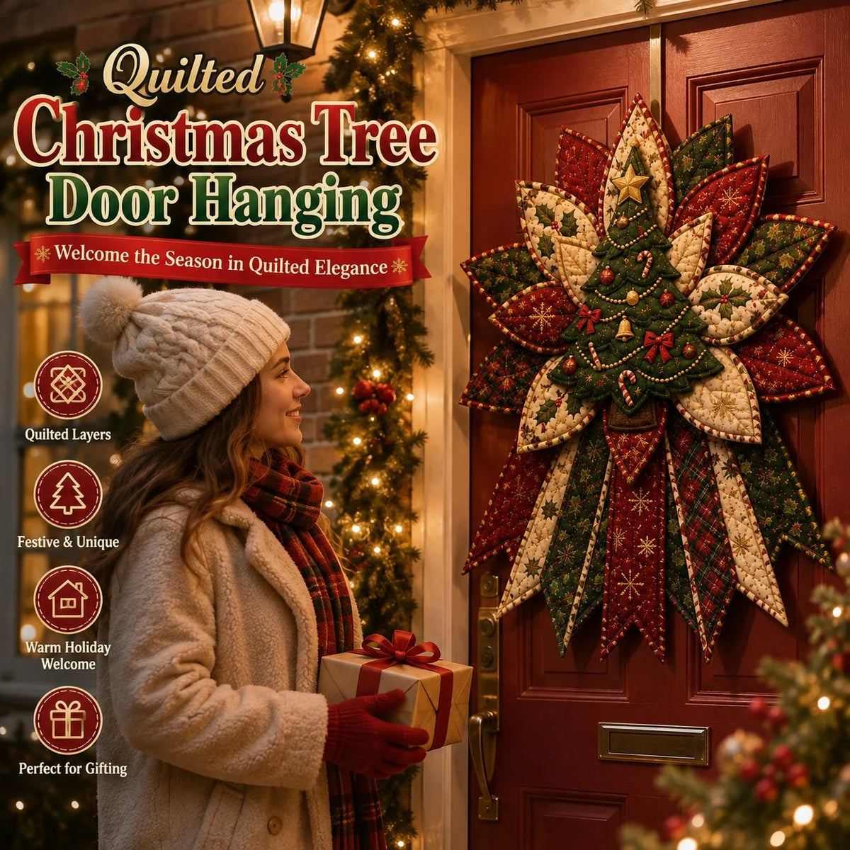 Christmas Sewing Kit Quilted Door Hanging Seven Festive Designs All-Inclusive Materials