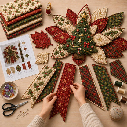 Christmas Sewing Kit Quilted Door Hanging Seven Festive Designs All-Inclusive Materials