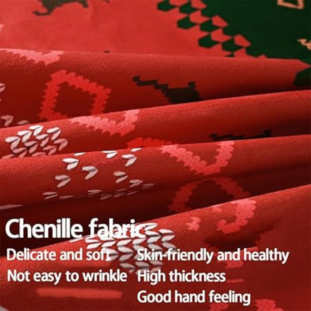 Christmas Tablecloth Soft Chenille Plaid