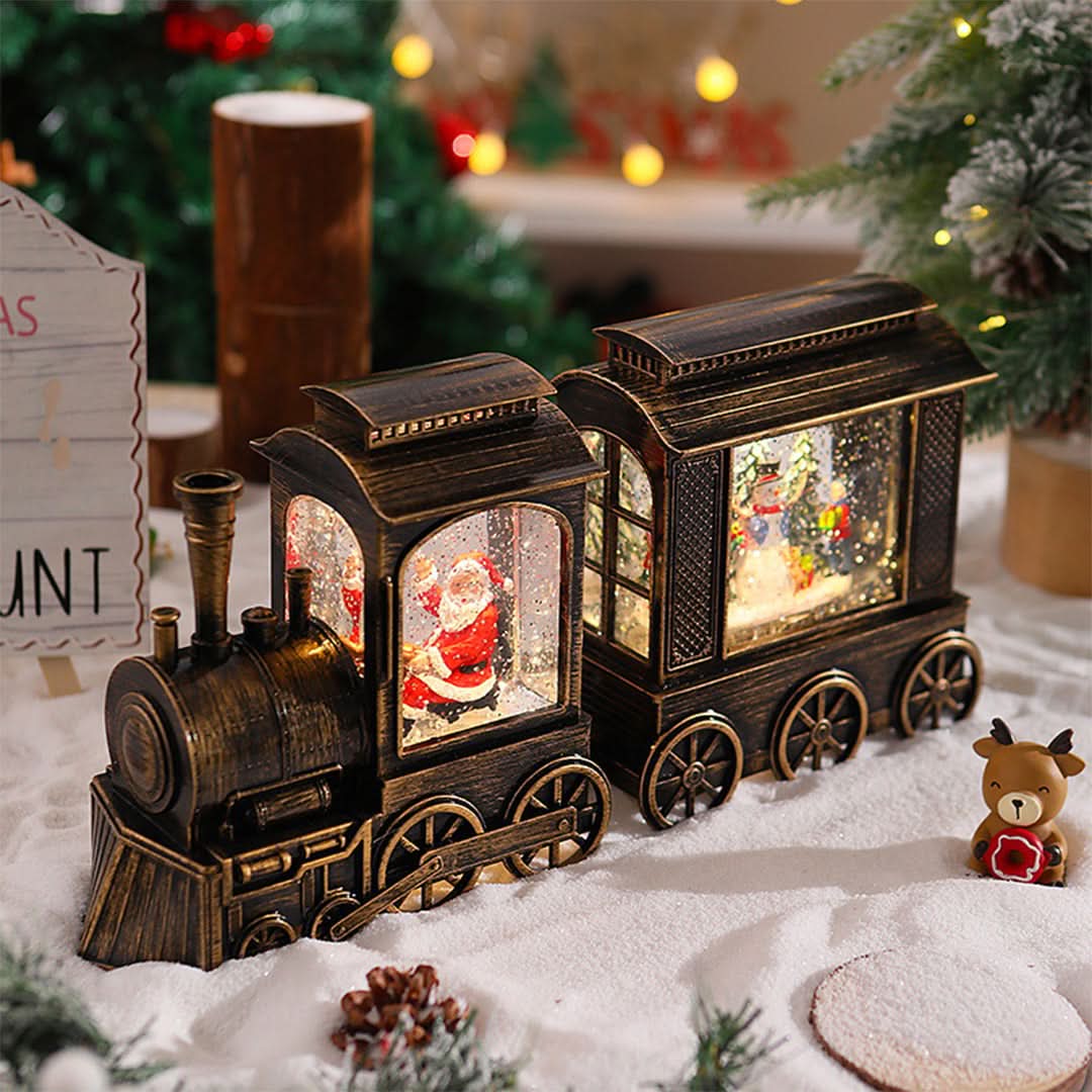 Christmas Train Lamp LED Falling Snow Effect