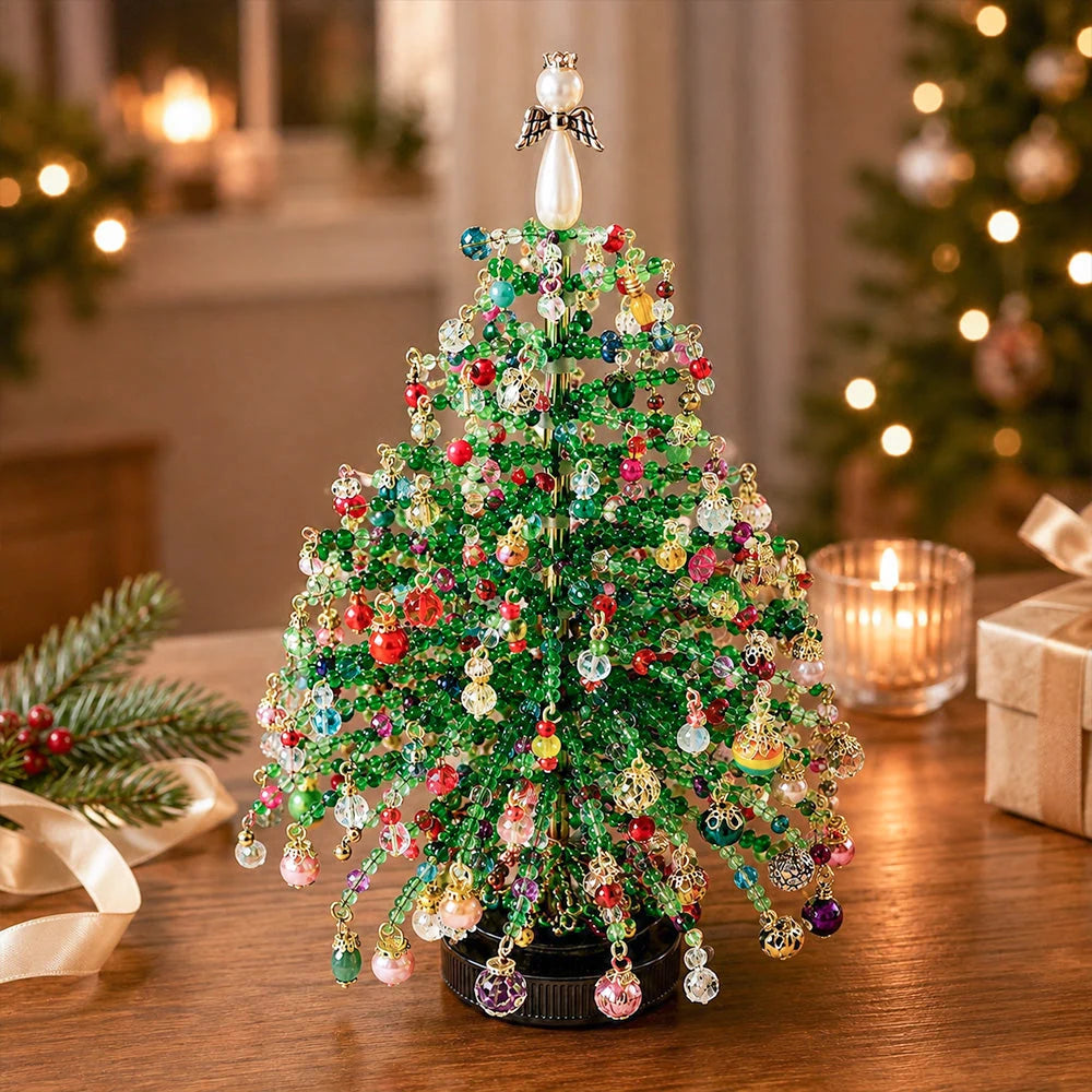 Christmas Tree Craft Kit Beaded With Warm Light String