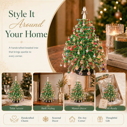 Christmas Tree Craft Kit Beaded With Warm Light String
