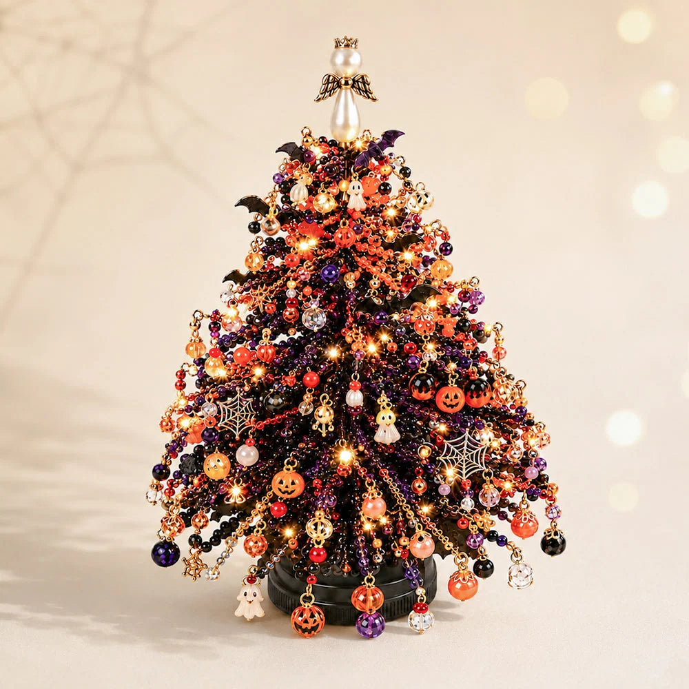 Christmas Tree Craft Kit Beaded With Warm Light String