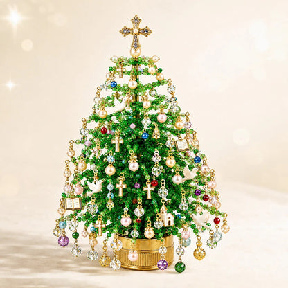 Christmas Tree Craft Kit Beaded With Warm Light String