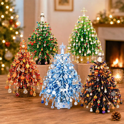 Christmas Tree Craft Kit Beaded With Warm Light String
