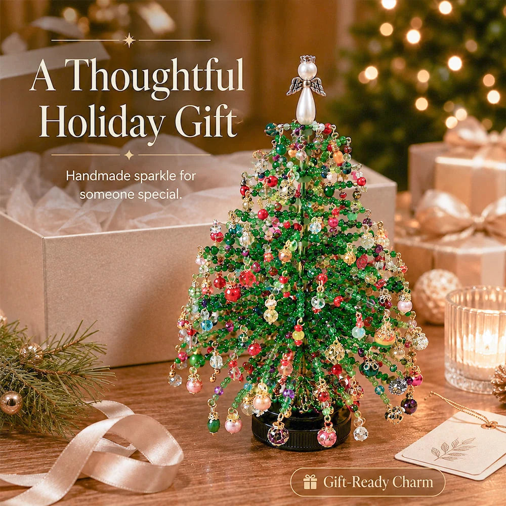 Christmas Tree Craft Kit Beaded With Warm Light String