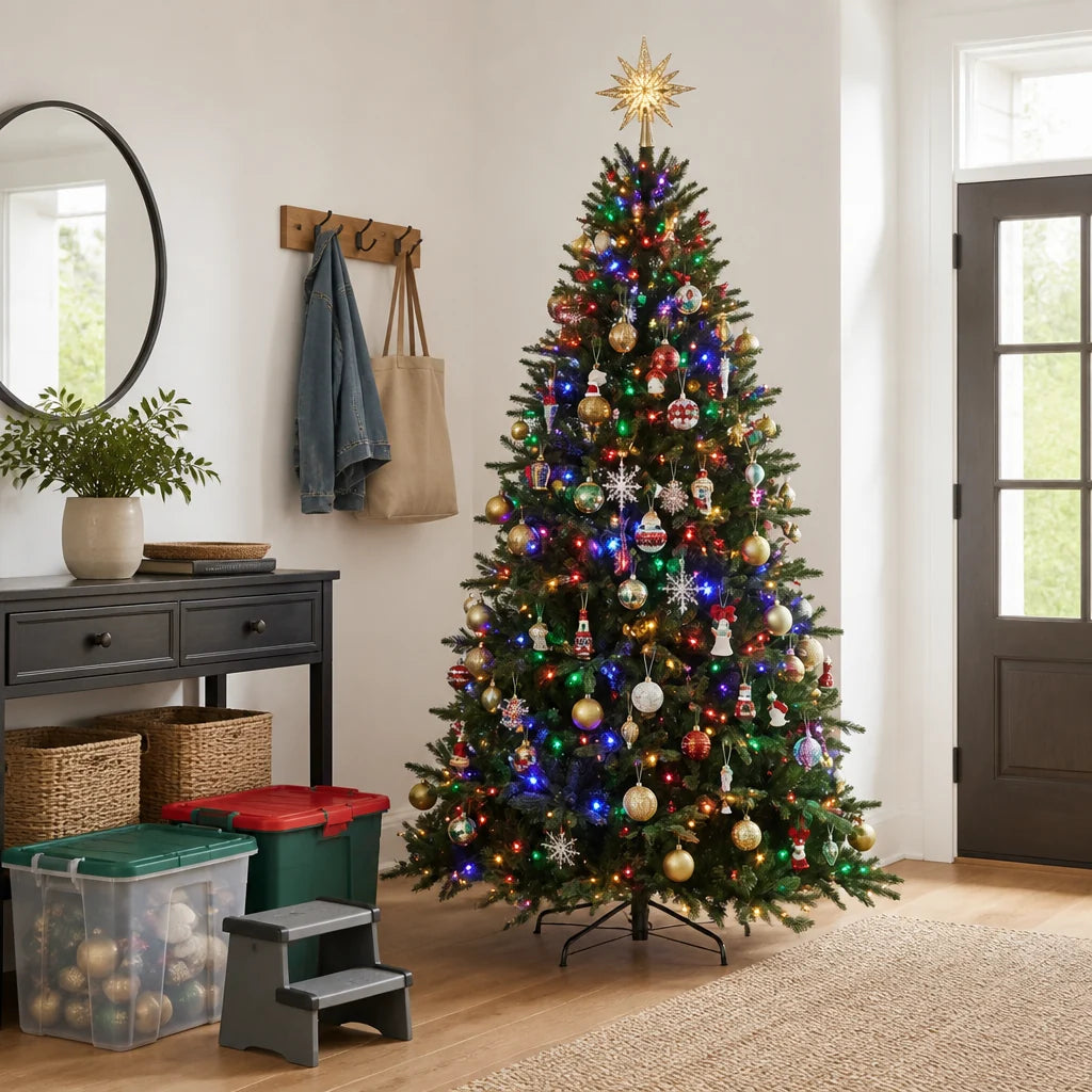 Christmas Tree Pre-Decorated & Pre-Lit Foldable
