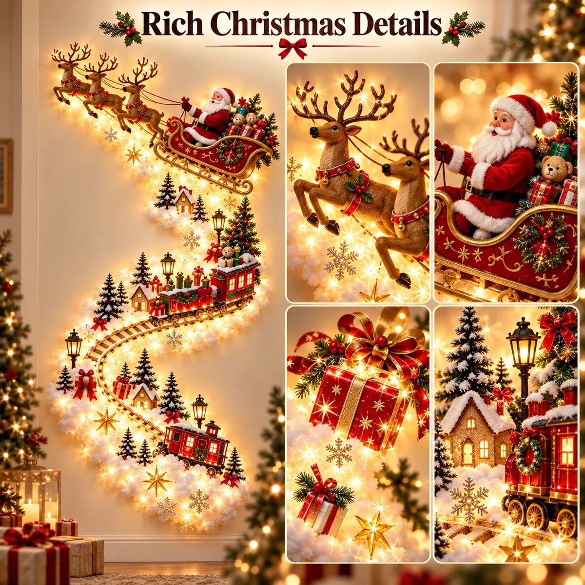 Christmas Wall Light Warm Glow Whimsical Design