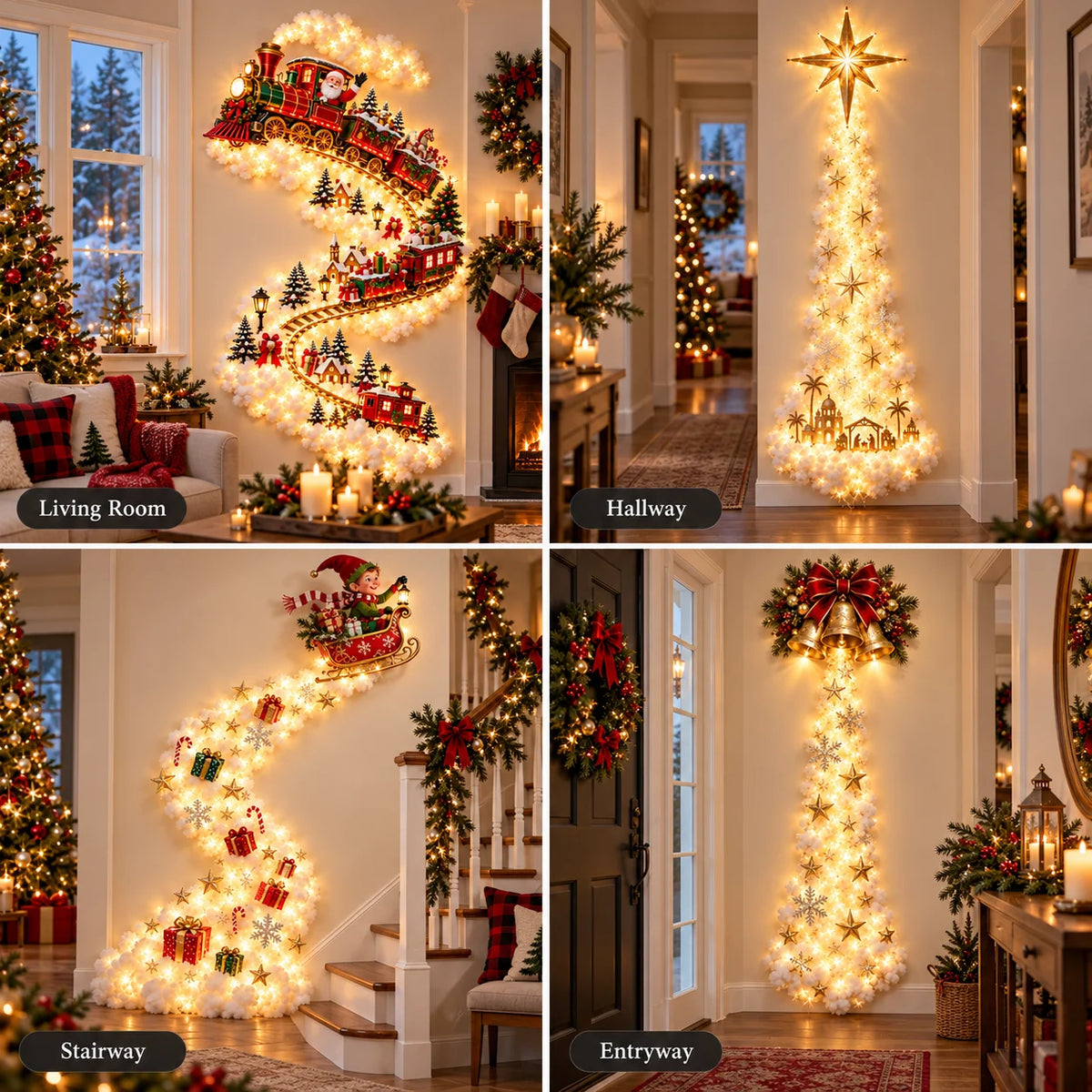 Christmas Wall Light Warm Glow Whimsical Design
