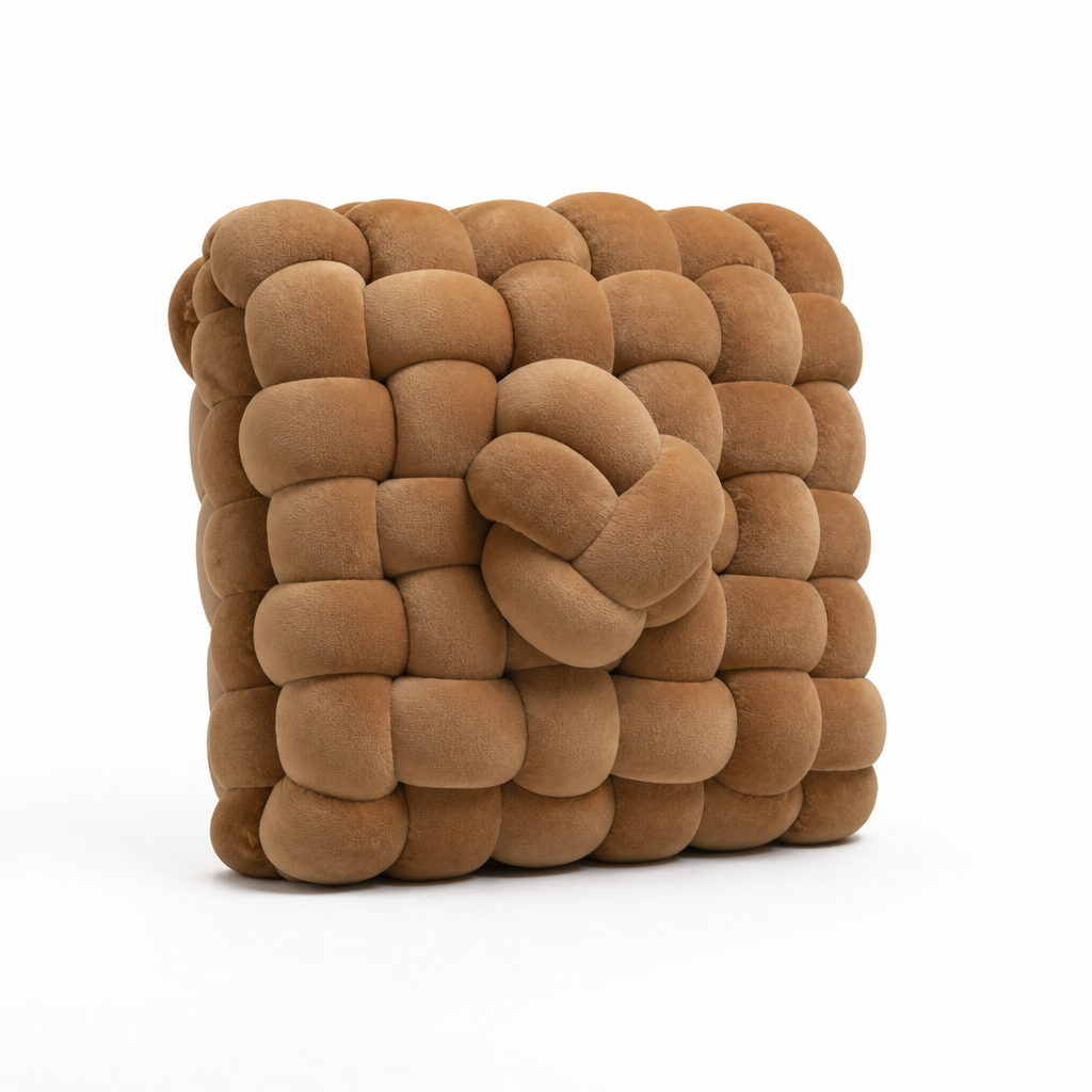 Chunky Knotted Woven Throw Pillow