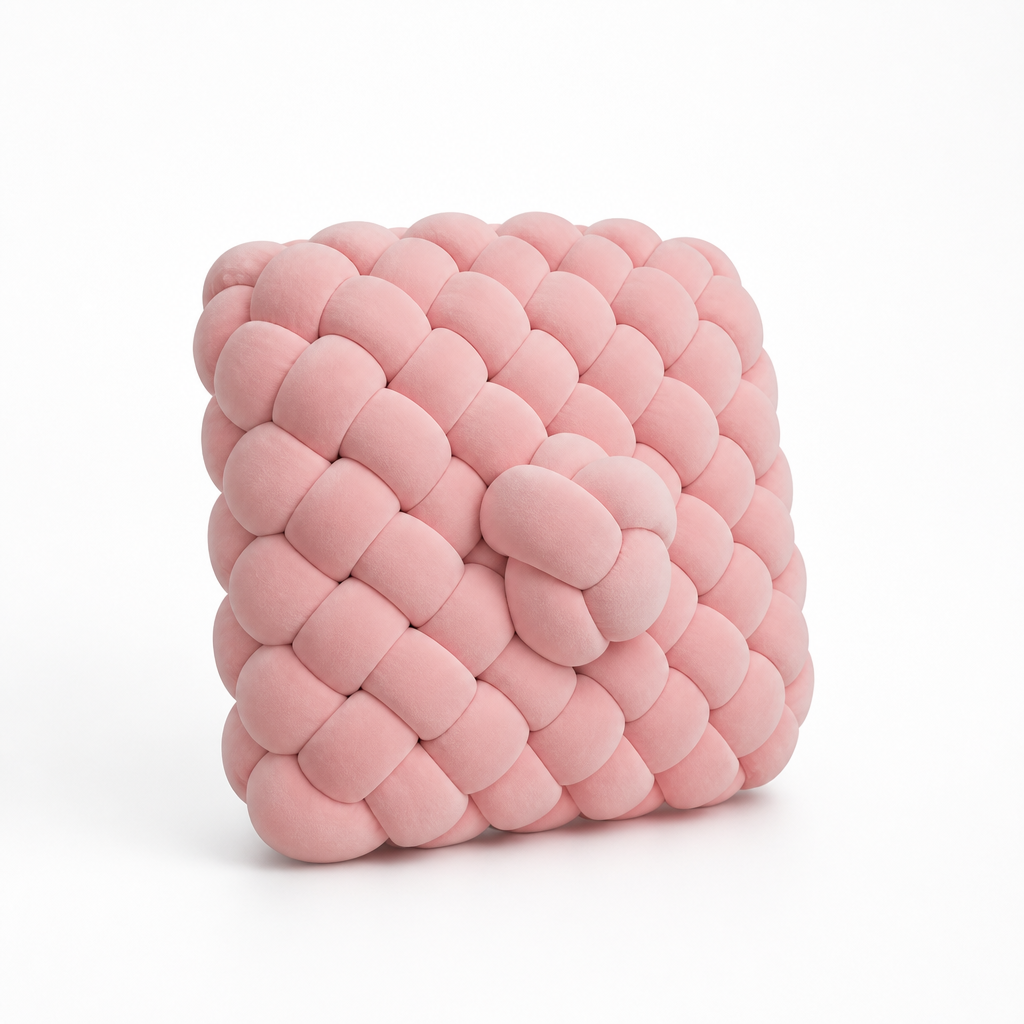 Chunky Knotted Woven Throw Pillow