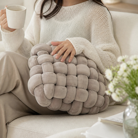 Chunky Knotted Woven Throw Pillow