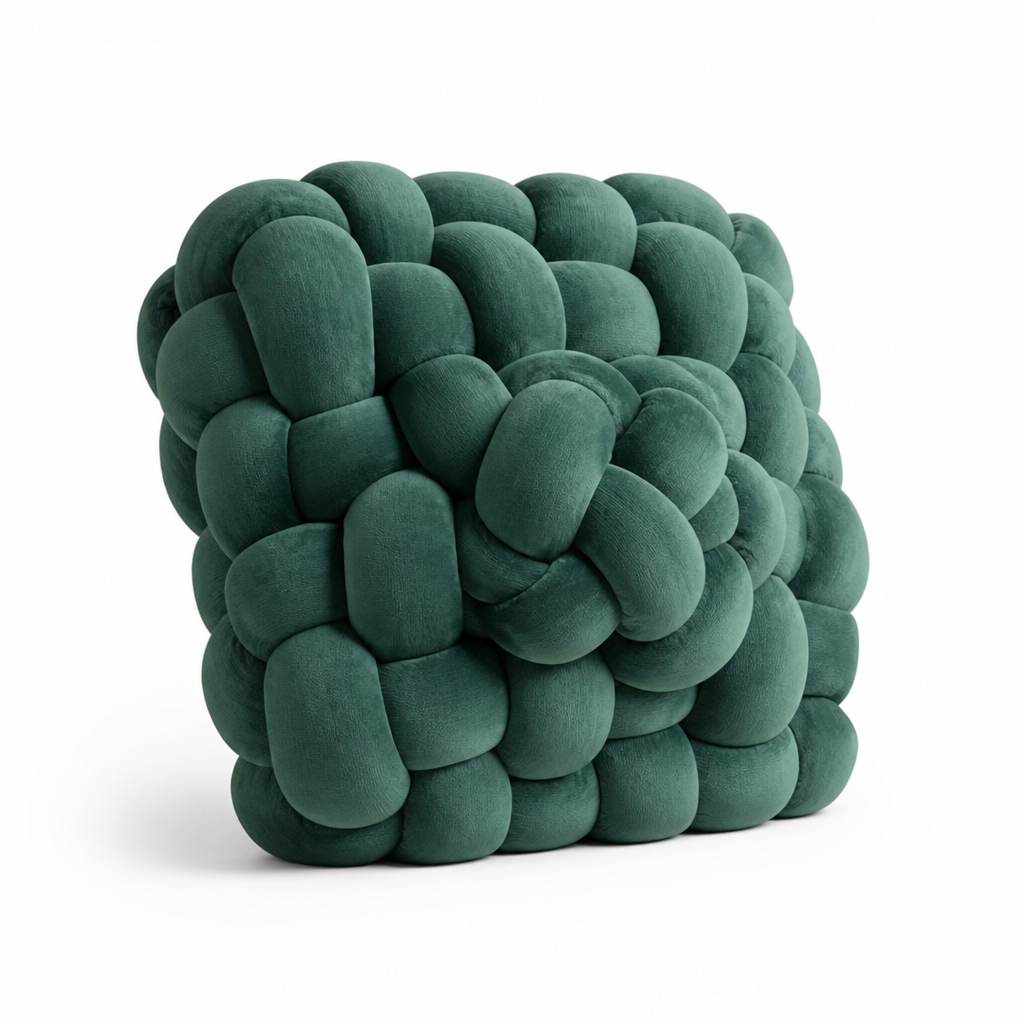 Chunky Knotted Woven Throw Pillow