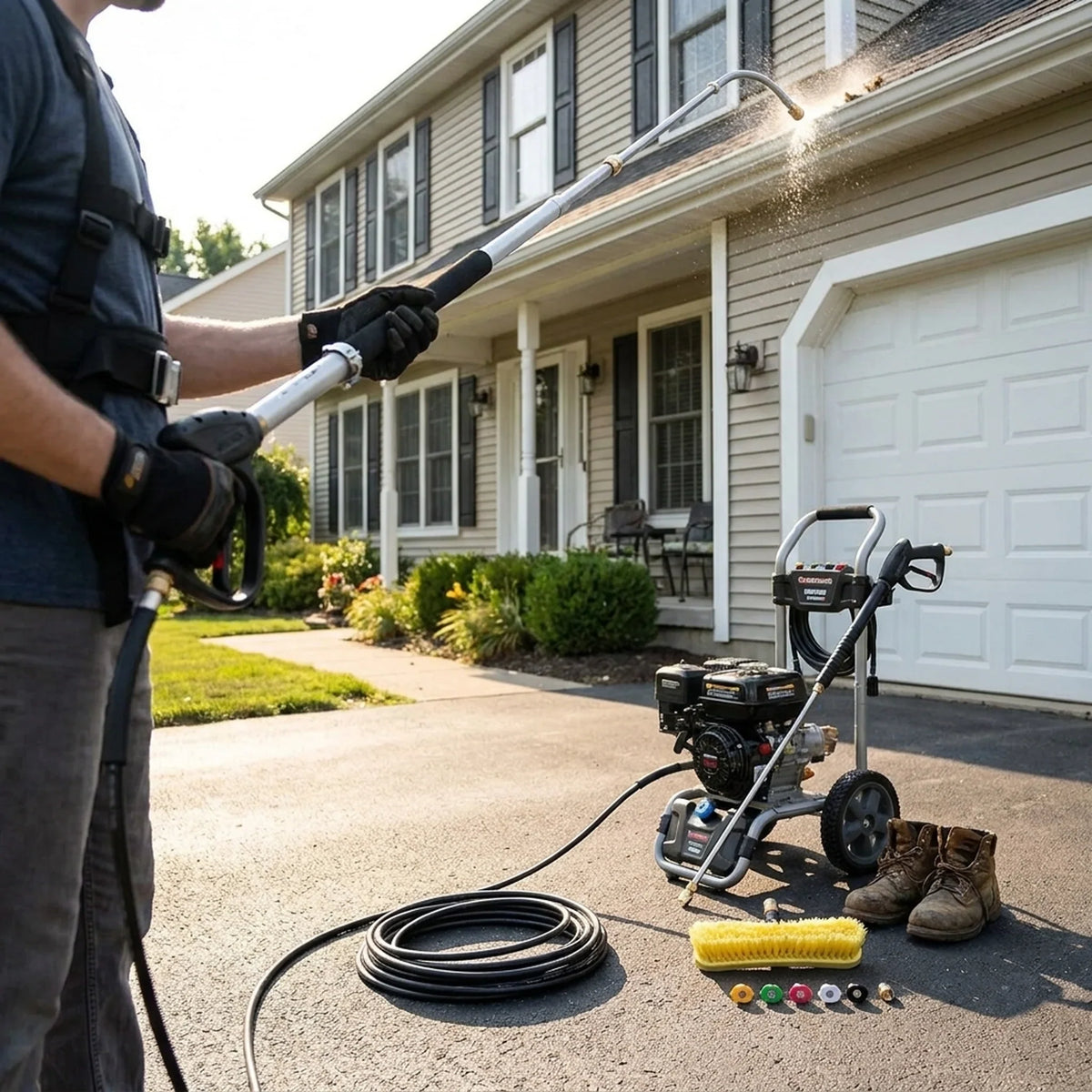 Cleaning Lance Telescopic Aluminum 21-Ft Reach With Attachments