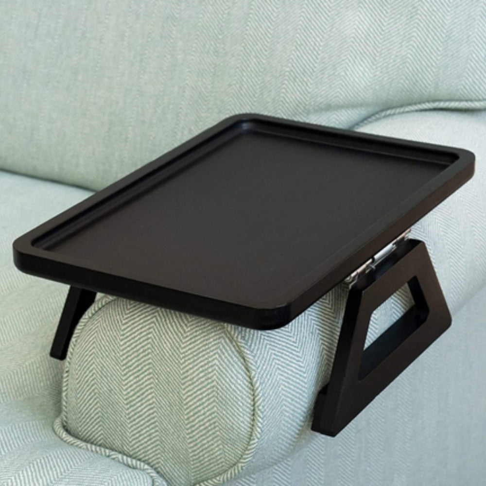 Clip-On Armrest Tray Bamboo Rubber-Grip Clamp