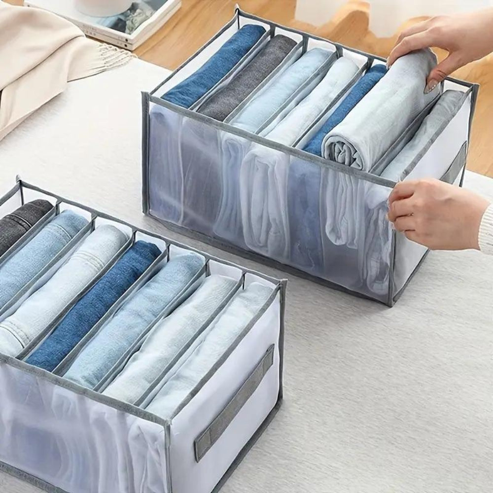 Closet Organizer Foldable 7-Compartment Sturdy Fabric & Carry Handle