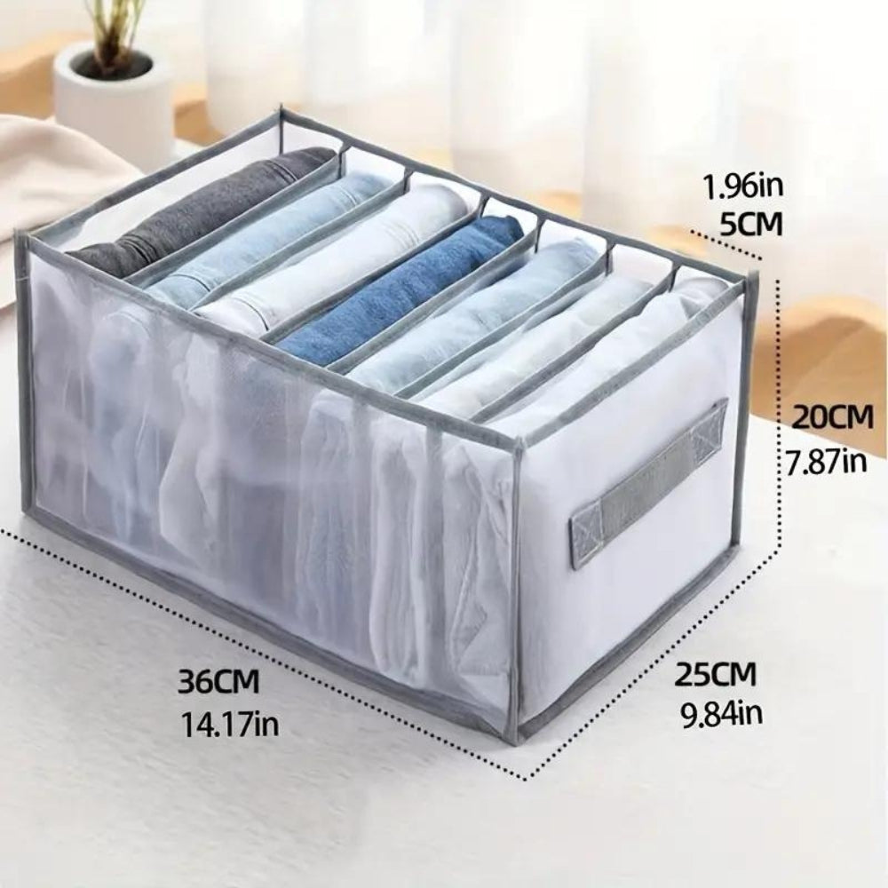 Closet Organizer Foldable 7-Compartment Sturdy Fabric & Carry Handle