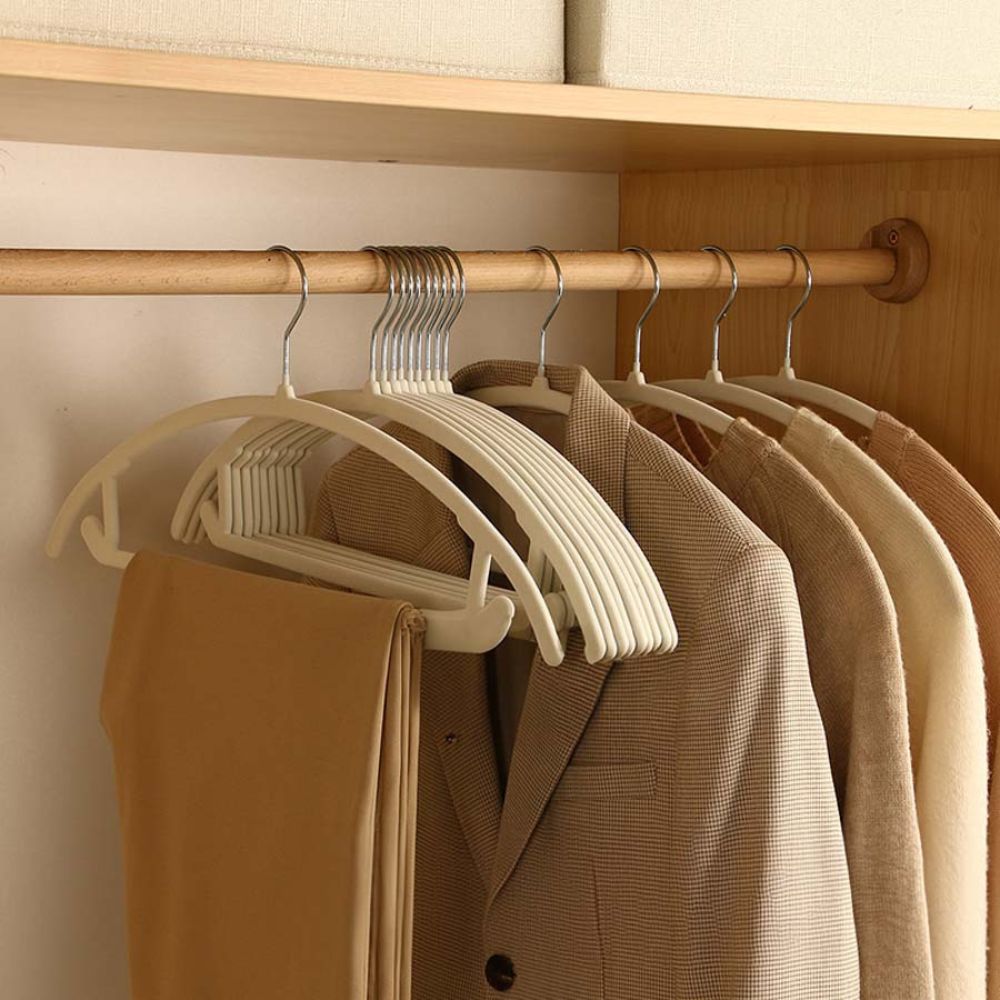 Clothes Hangers Slimline Velvet Non-Slip Steel Hooks