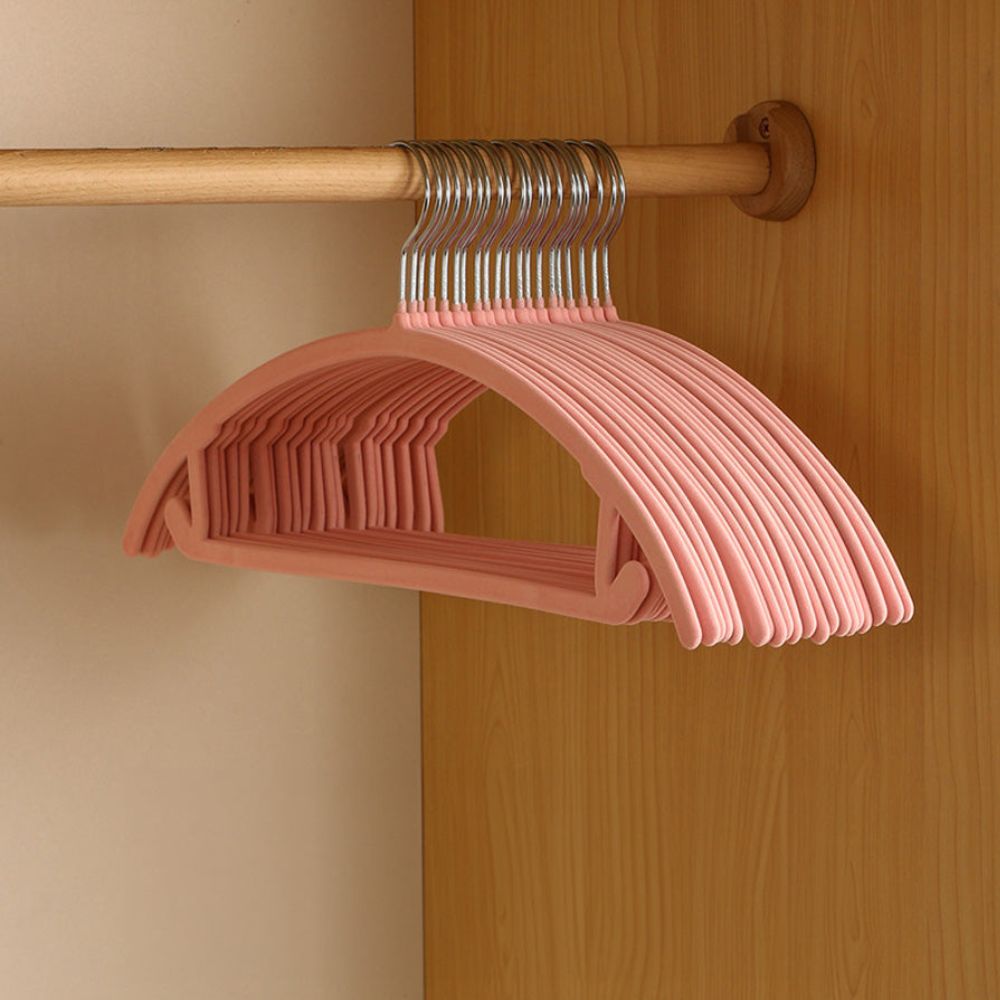 Clothes Hangers Slimline Velvet Non-Slip Steel Hooks