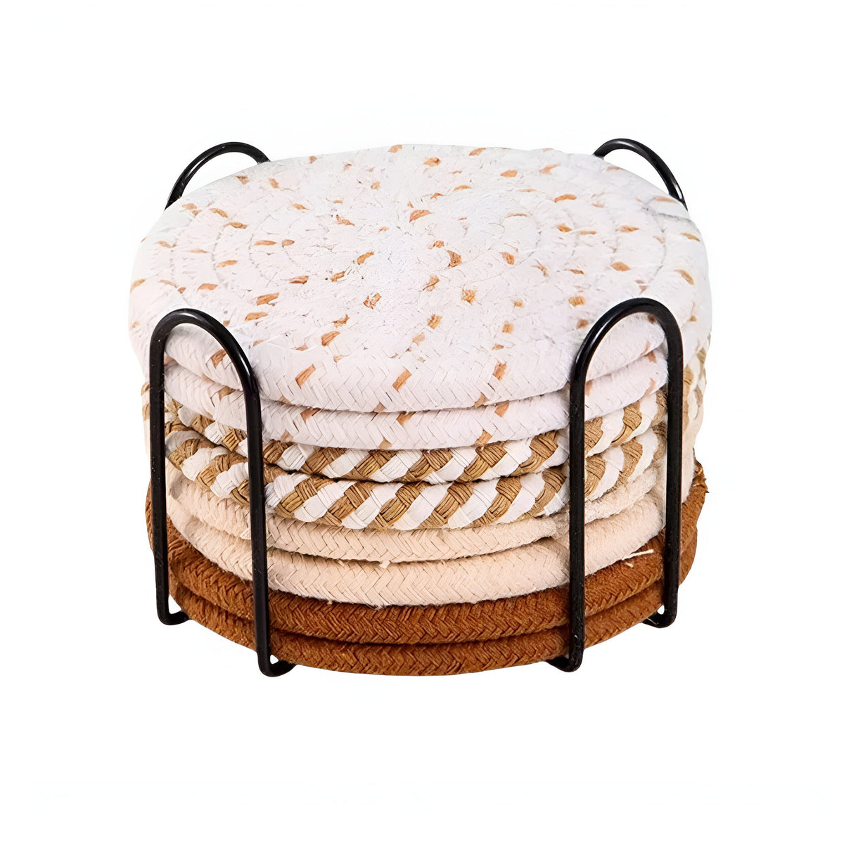 Coaster Set Absorbent Cotton & Heat-Resistant With Holder