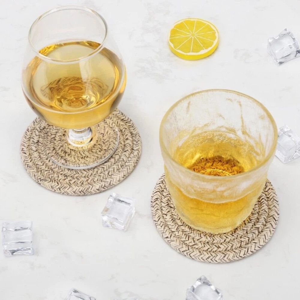 Coaster Set Absorbent Cotton & Heat-Resistant With Holder