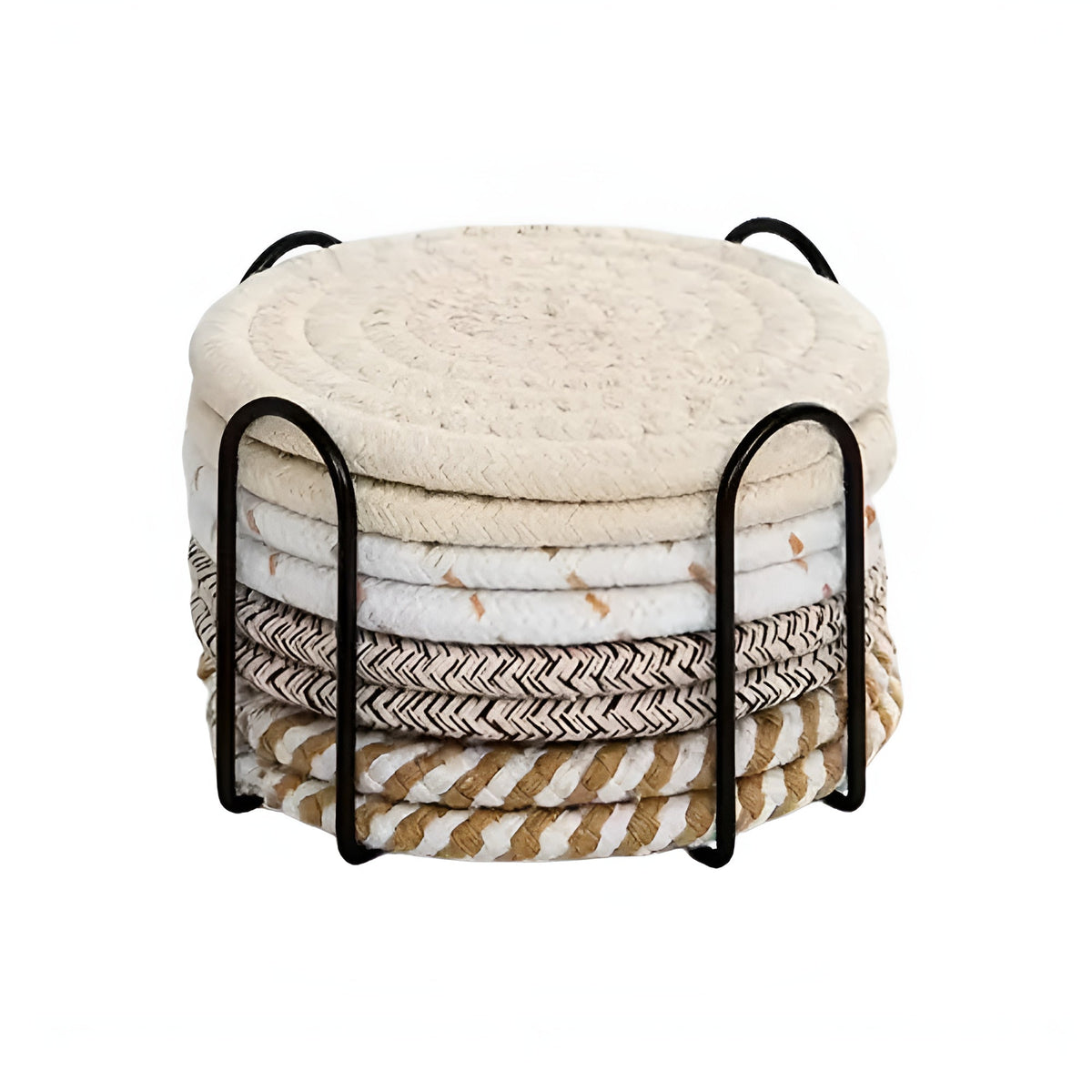 Coaster Set Absorbent Cotton & Heat-Resistant With Holder