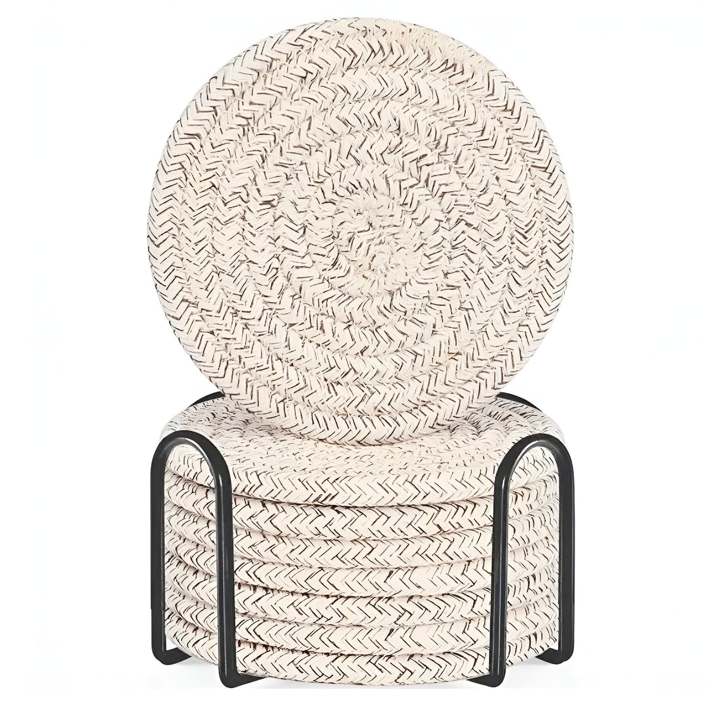 Coaster Set Absorbent Cotton & Heat-Resistant With Holder