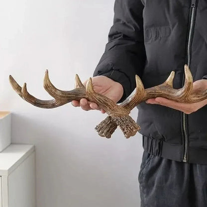 Coat Rack Wall-Mounted Antler Design Multiple Hooks